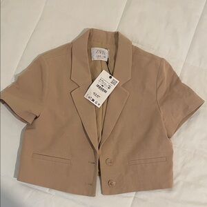 Zara Girl’s Beige Short Sleeve Blazer